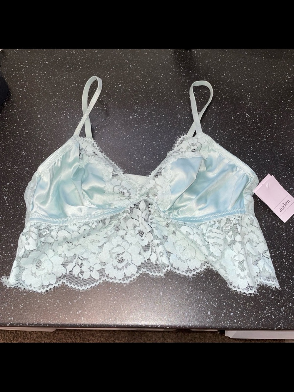 Auden NWT light blue lace bralette size large